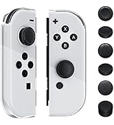 RHOTALL Soft TPU Clear Shell Compatible with Nintendo Switch/Switch OLED Joycon, Transparent Cove...