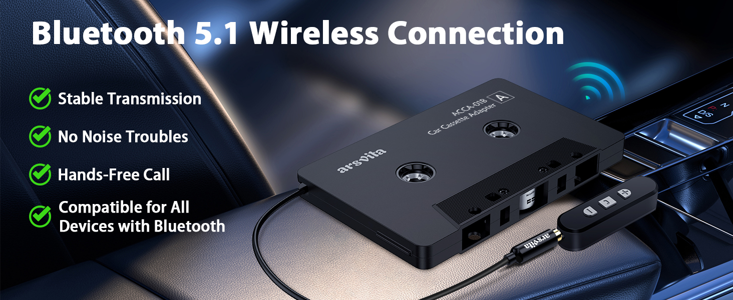 Arsvita Car Audio Cassette to Aux Adapter