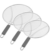 Splatter Screen for Frying Pan - 9.8" 11.4" 13" Stainless Steel Fine Mesh Grease Splatter Guard w...