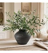 Leftover 4 Pcs 33.4'' Faux Tall Olive Branches for Vase Realistic,Tall Faux Greenery for Vase,Fak...