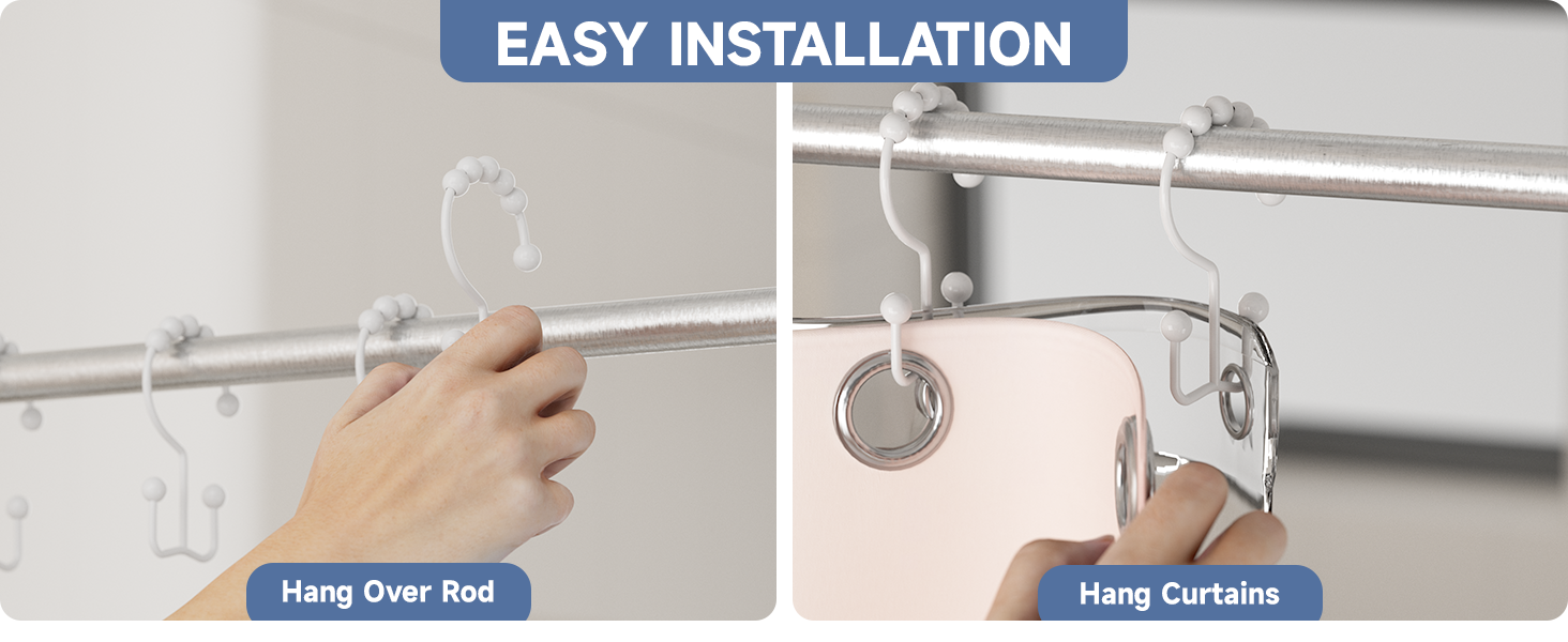 white Shower Curtain Hooks