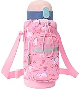 BrainyBees Water Bottle Carrier for Kids - Water Bottle Holder with Strap, Boys Girls Water Bottl...