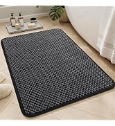 AMOAMI Chenille Bath Mat Super Absorbent Bathroom Mat Quick Dry Bath Mats for Bathroom Rubber Bac...