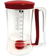 SoKalChw Pancake Batter Dispenser with Measuring Label, 4 Cup Capacity, 900ml With Squeeze Handle...