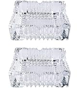 2PCS 4 inch Ashtray,Square Tabletop Glass Ashtray Smoke Collectible Tribal Decoration