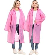 Rain Ponchos for Adults Reusable - Borogo 2Pcs Raincoats Emergency Survival with Hoods and Sleeve...
