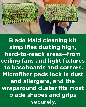 blade maid as seen on tv wall potty mop washable pads ceiling fan blades duster brush wand pole