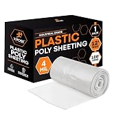 Xpose Safety Clear Plastic Sheeting – 12' x 100' Roll – Heavy Duty 4 Mil Poly Sheet – Waterproof,...