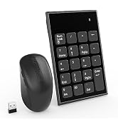 Wireless Number Pad and Mouse, 19 Keys Portable Ultra Slim 2.4GHz 10 Key USB Keypad and 3 Adjusta...