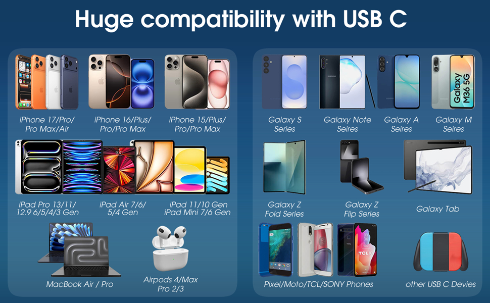 40W USB C Charger Block & 6FT Type C Cable