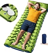 Oramoose Camping Sleeping Pad, Ultralight Inflatable Camping Mat with Pillow, Built-in Foot Pump ...