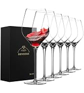 DIEWEISIMI Wine Glasses Set of 6, Hand Blown Italian Style Burgundy Long Stem Wine Glasses, Great...