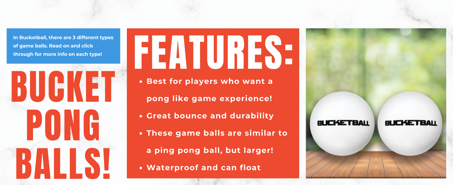 bucket pong game balls for bucketball