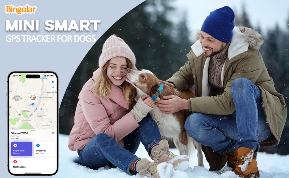 GPS Tracker for Dogs, Mini GPS Cat Tracker, IPX8 Waterproof GPS Tracker for Cats with Holder