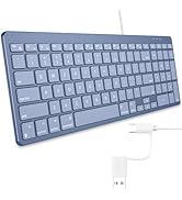 OMOTON Wired Keyboard Compatible with Mac, with Dual Interface (USB and Type-C), Numeric Keypad C...