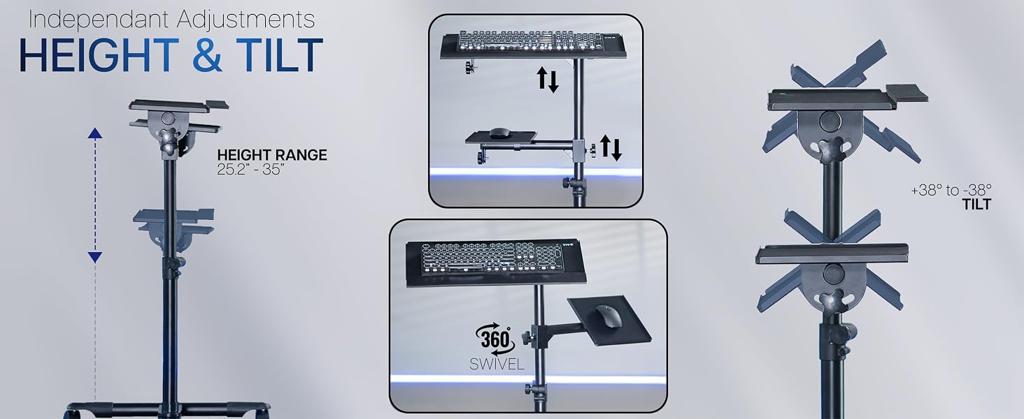 Freestanding Keyboard Tray Cart