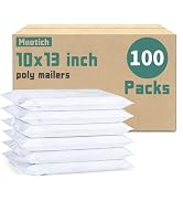 10x13 Inch Poly Mailers 100Pcs White, Self Adhesive Sealing Shipping Bags for Clothing, Waterproo...