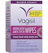 Vagisil Anti-Itch Medicated Feminine Intimate Wipes for Women, Maximum Strength, Gynecologist Tes...