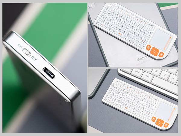 Mini wireless keyboard, advanced aluminum alloy frame, lightweight and portable.