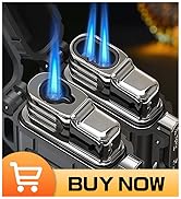 Lafagiet 2 Pack of Outdoor Torch Lighter, Windproof Single & Dual Jet Flame, Waterproof Storm Lig...