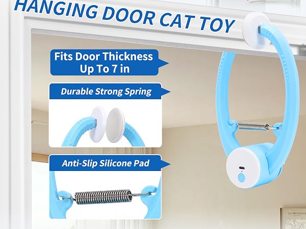 VOXGET Interactive Cat Toys Automatic Fly Feather Wand Indoor Bored Kittens Self Play Hang Toy Chase