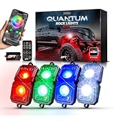 OPT7 Quantum Pro RGBW LED Rock Lights with Bluetooth APP and Remote Control, 4 Pods Wide Angle Mu...