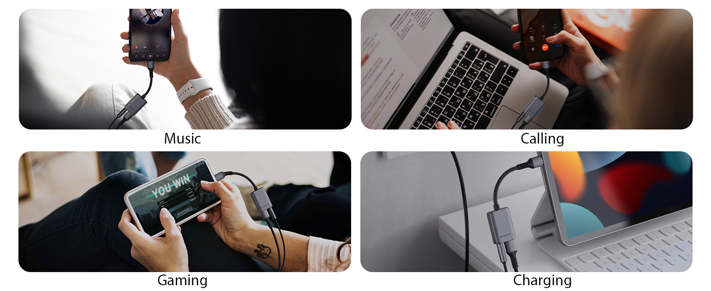 usb c to 3.5mm and charge adapter