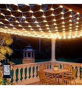 LitHome 10 x 10FT Christmas Net Lights Outdoor, 8 Modes Connectable Led Net Lights, 200 LED Chris...