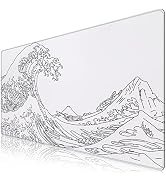 iCasso White Mouse Pad, Extended Gaming Mouse Pad (35.4x15.7 in), Large Stable Rubber Base Mousep...