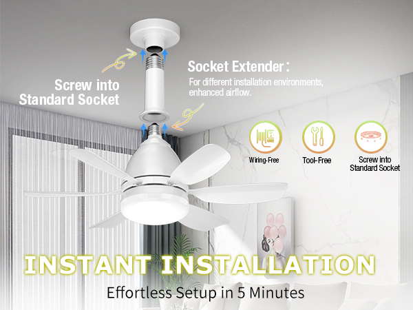 battery ceiling fan no wiring ceiling fan that screws into light bulb socket socket fans