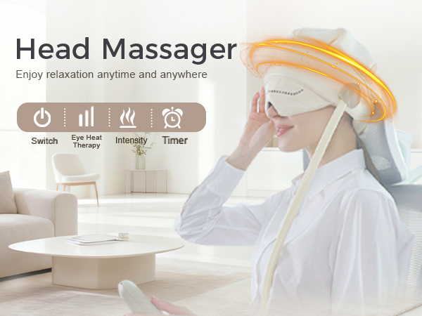 Full-Head Relaxation with Customizable Massage: Experience a professional-grade head and eye massage
