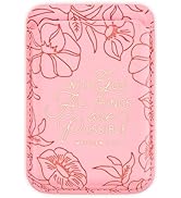 Christian Art Gifts Magnetic Faux Leather Phone Wallet for Women: Pink Debossed Florals & Gold, A...