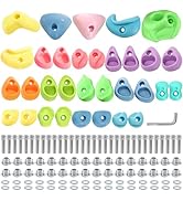 ZENFUN 32 Packs Rock Climbing Holds Multi Size and Color, Indoor & Outdoor Rock Wall Climbing Kit...