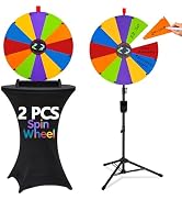 WinSpin Pop Up Displays Prize Wheel Kit, 24" Tabletop & Triple Stand Trade Show Spinning Wheel 12...