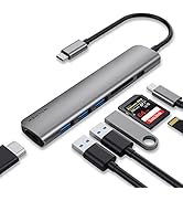 WALNEW USB C Hub, MacBook Pro USB C Adapter, 7-in-1 Type C Hub with 4K USB-C to HDMI, 3 USB 3.0 P...