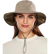 Waterproof Bucket Rain Hat for Women Wide Brim Summer UPF50+ Cowboy Sun Hat Men Foldable Soft Flo...