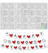 1400 Pcs Letter Beads Kit 28 Pattern Styles Alphabet Beads Heart Beads Smiley Beads for Bracelets...