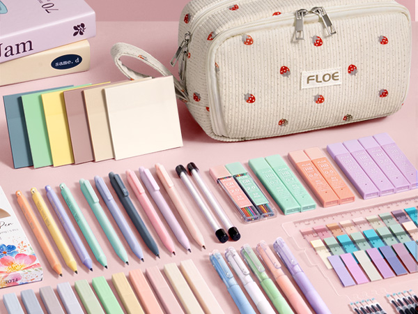 aesthetic back to school supplies college preppy stuff for students girl cute stationary set