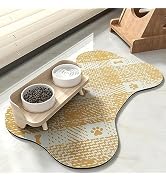 PADOOR- Dog Food Mat- Absorbent Pet Food Mat- Dog Bowl Mat Bone Shaped- Quick Dry Dog Feeding Mat...