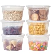Jaluxing 16 oz. Plastic Deli Containers With Lids, 48 Sets - Leakproof, Stackable, BPA Free, Micr...