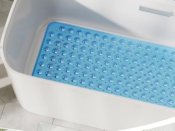 big blue bath tub mat