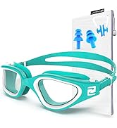 ZABERT W1 Adult Swim Goggles for Men Women Youth Anti-fog UV400 Protection with Nose Clip & Earplugs