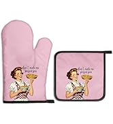 Gkodw Don’t Make Me Poison You Funny Oven Mitts and Pot Holders Sets, Funny Retro Kitchen Decor O...