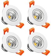 LightingWill 2inch LED Dimmable Downlight, 3W COB Recessed Ceiling Light, Warm White 3000K-3500K,...