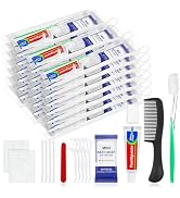 Xuezoioy 30 Sets Personal Hygiene Kit Bulk,9-IN-1 Green Disposable Toothbrushes with Toothpaste F...