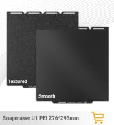 276×293mm PEI Build Plate for Snapmaker U1, Double Sided Smooth & Textured Heated Bed, Easy Model...