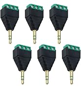 Antrader 6pcs 3.5mm Stereo Male to AV 3-Screw Terminal Block Headphone Balum Connector