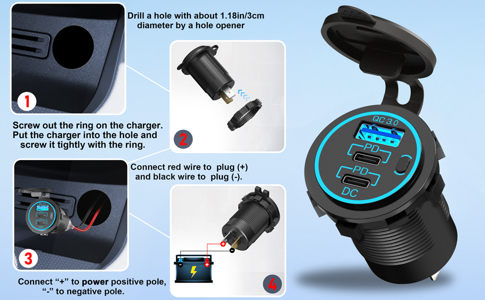 12v usb c outlet