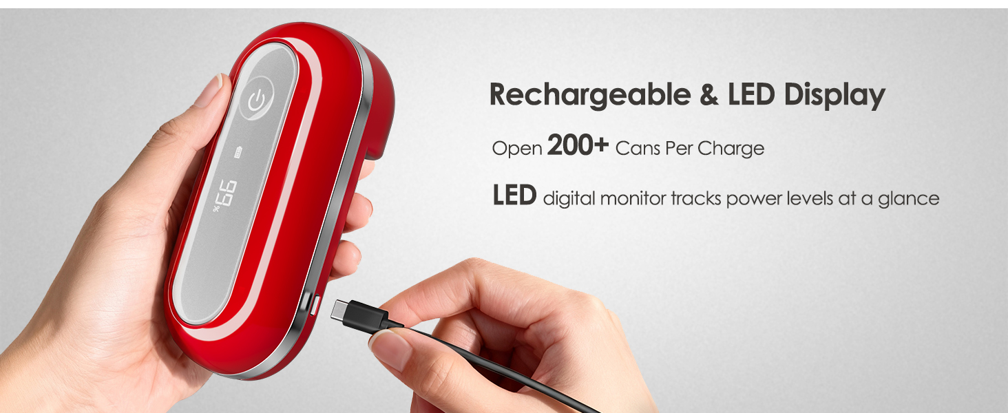 USB-C Rechargeable Can Opener Open 200+ Cans Per Charge