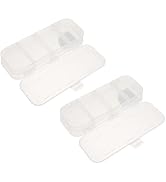KALLORY 2PCS Transparent Double Layer Plastic Pencil Case Student Pen Storage Box Lid Creative Or...